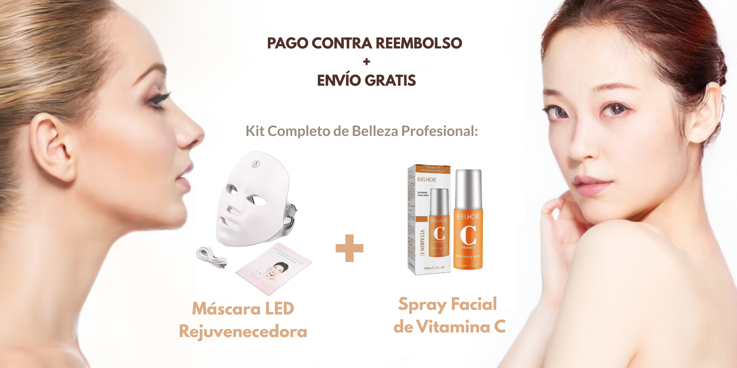 Compra una Máscara LED Facial y recibe GRATIS un Spray Facial con Vitamina C.